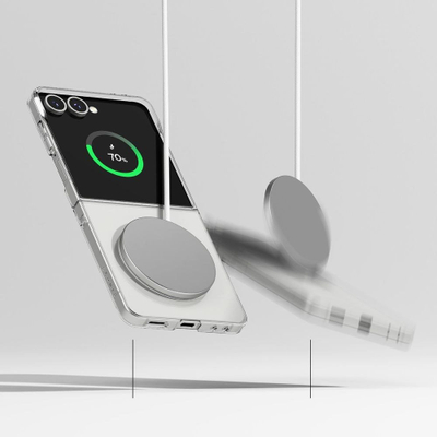 Mbështjellës telefoni Ringke Slim Magnetic MagSafe Galaxy Z Flip 7, polikarbonat, transparent