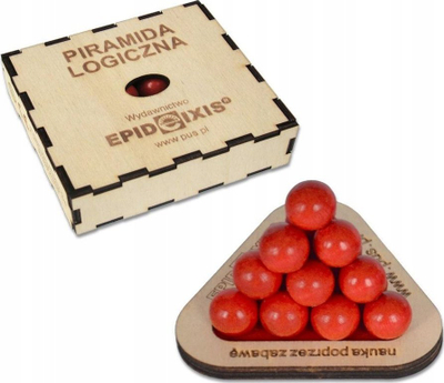 Puzzle druri Epideixis Logical Pyramid, lojë me logjikë, sfera, i kuq