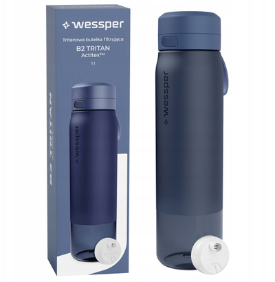 Shishe filtrimi uji Wessper B2 TRITAN Actitex, 1000ml, blu