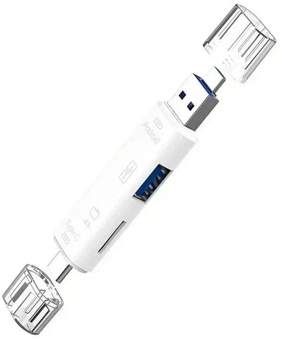 Lexues kartelash USB Type C Addict, multi-format, OTG, i bardhë