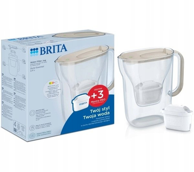 Karakafkë filtruese uji BRITA Style Essential, 2.4L, 3x filtër MAXTRA PRO, e bardhë