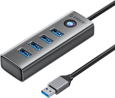 Hub USB Orico PDD4U, 4x USB 3.0, 5Gbps, gri
