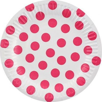 Pjata letre ALBI Tale Magenta Dots, 18cm, 6 copë, magenta