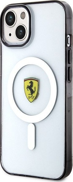 Kapotë telefoni Ferrari Outline MagSafe për iPhone 14, transparente