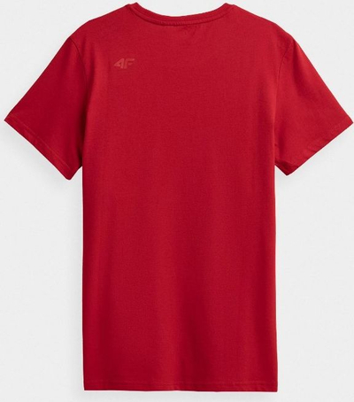 Bluzë T-shirt 4F H4Z22 TSM352, pambuk 100%, për burra, e kuqe