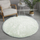Tapet Shaggy Strado Round, 120x120 cm, push i lartë, White Lime