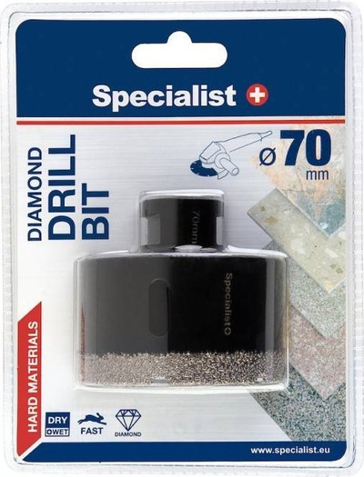 Frezë diamant Bloomsbury Specialist+, D70 M14, për gur dhe pllaka, e zezë