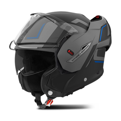 Helmeta moto Airoh Mathisse II Genius, madhësia S, zi gri blu