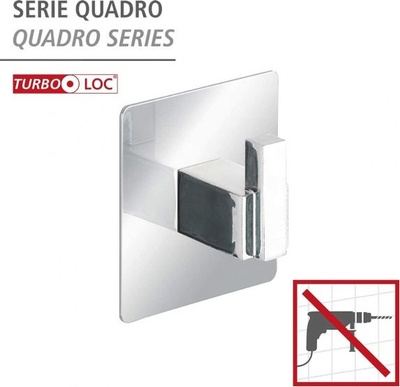 Varëse muri vetëngjitëse Wenko Quadro Turbo-Loc, 6.5cm, krom