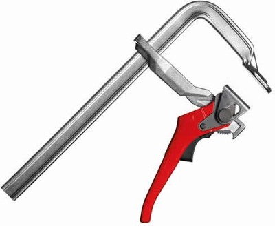 Klemë metalpunuesi Lever GH, 200×100mm, çelik, me levë, e kuqe