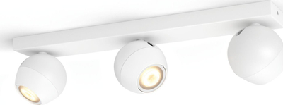 Spot trefish LED Philips Hue Buckram, 3x5W, Bluetooth, i bardhë