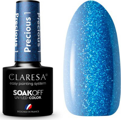Llak thonjsh hibrid Claresa Precious 1, 5g, blu me shkëlqim