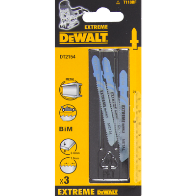Tehe sharrë pendulë DeWalt T118BF Extreme Metal Cutting, set 3 copë, për metal