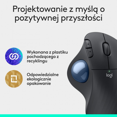 Maus wireless Logitech ERGO M575S, me trackball, i rehatshem, ngjyre grafit