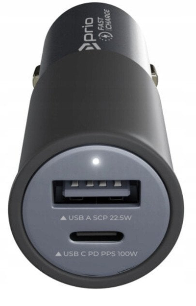 Ngarkues veture Prio Fast Charge, 2 porta USB A USB C, i zi