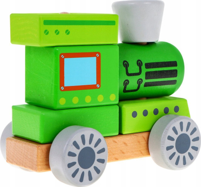 Lodër tren Ramiz Wooden Train, plastike, për fëmijë 2+