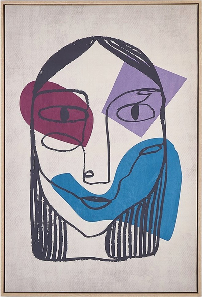 Pikturë në kanavacë Glam Abstract Face Lady, 93x63cm, MDF, shumëngjyrëshe