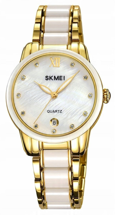 Рачен часовник за жени Skmei 2175GD, аналоген, златен, со кутија