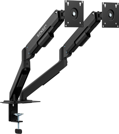 Krah biure SENSE7 HANG DOUBLE Light, për 2 monitorë 17"-32", VESA 75x75 100x100, i zi