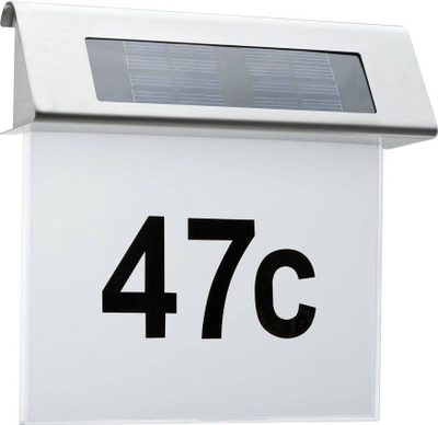 Dritë muri Paulmann Solar LED PL93765, IP44, çelik inox, e bardhë