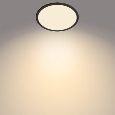 Llambë tavani LED Philips SuperSlim, Ø 24.5 cm, IP44, e zezë