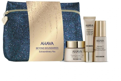 Set kujdesi për fytyrë Ahava Extraordinary You, krem dhe serum hidratues, me minerale Deti i Vdekur, në necesser blu