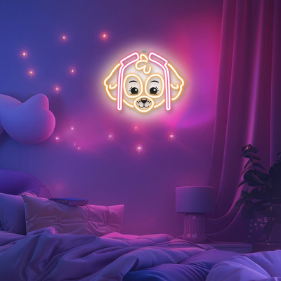 Neon LED muri TelForceOne Paw Patrol Skye OW-130546, 40x40cm, me USB, shumëngjyrësh