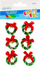 Ornamente me ngjitje dekorative Craft with Fun, kurora të vogla Krishtlindjesh, 6 copë, jeshile me të kuqe