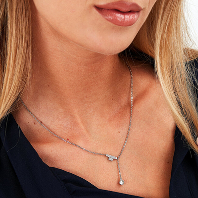 Qafore për femra Trussardi T-Logo TJAXC08, e argjendtë
