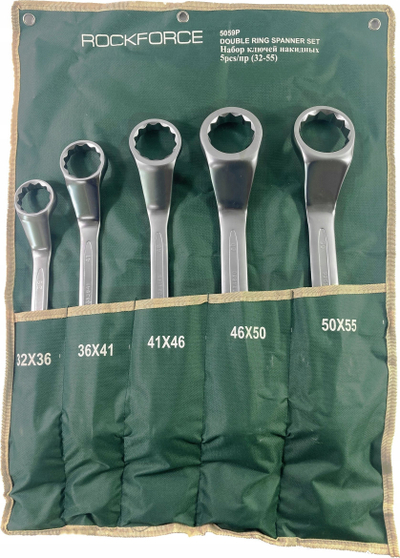 Set çelësa unazorë të harkuar Rockforce 5059P, 5 copë, 32-55 mm, çelik CrV