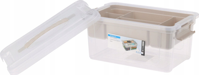 Kuti për mbajtje Storage Solutions, plastike 5L, me ndarje, transparente