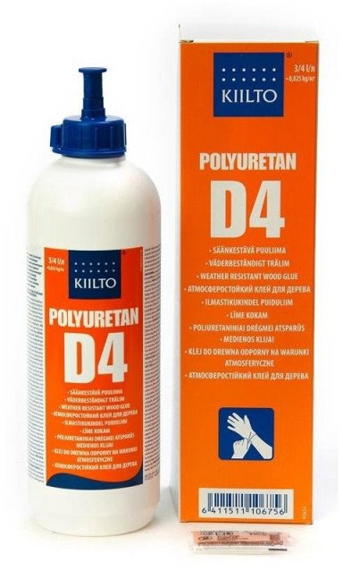 Ngjitës druri Kiilto D4, poliuretan, rezistent ndaj ujit, transparent