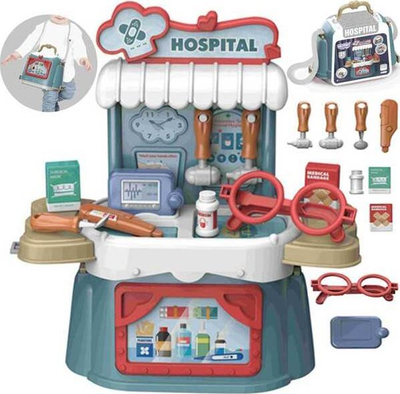 Lodër set doktori Woopie Hospital 3 në 1, 21 pjesë, shumëngjyrësh
