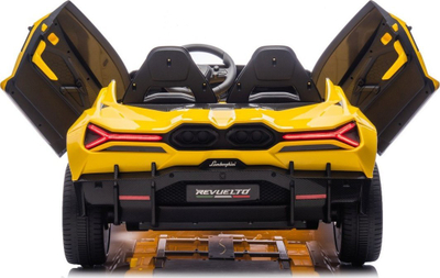 Makina elektrike për kalamaj Ramiz Lamborghini Revuelto Strong XL, me bateri, 1 vend, e verdhë