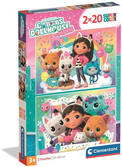 Puzzle Clementoni Gabbys Dollhouse The Movie, set 2x20 copa, për kalamaj 3+