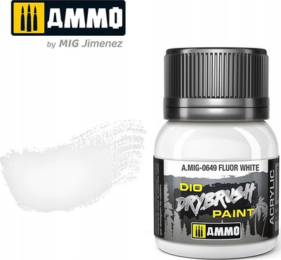 Bojë akrilike Ammo 0649 për drybrush, Fluor White, 40ml