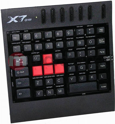 Гејминг тастатура A4tech G100, со USB кабел, компактна, црна