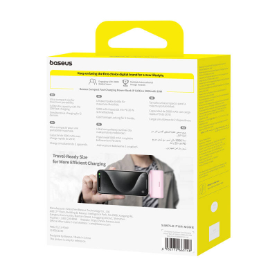 Powerbank Baseus OS-Compact IP, 5000mAh, 20W, rozë