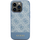 Mbrojtëse telefoni Guess 4G Bottom Stripe për iPhone 15 Pro, logo metal, blu