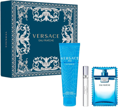 Set Versace Men's Eau Fraiche, Eau De Toilette 100 ml + Eau De Toilette 10 ml sprej + Xhel dushi 150 ml