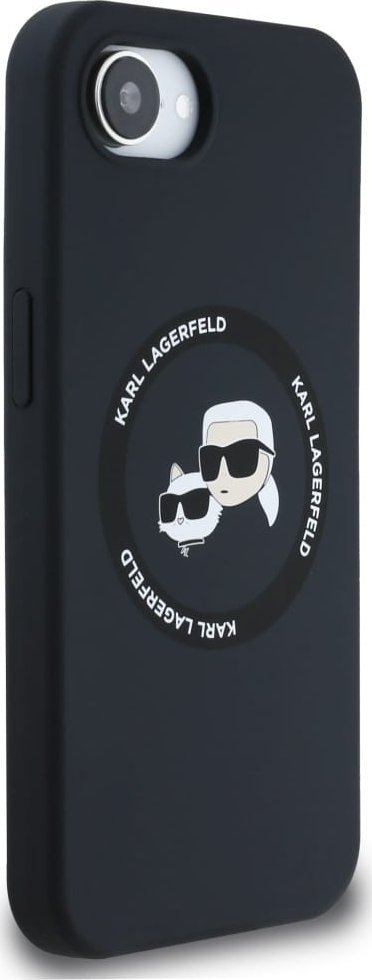 Футрола за телефон Karl Lagerfeld KLHMPSE4SKCHTCK, iPhone 16e 6.1", течен силикон, MagSafe, црна