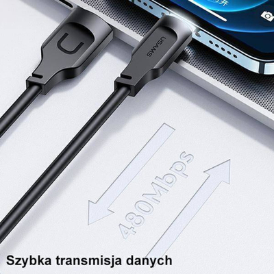 Kabllo Lightning USAMS, 2.4A, 1.2m, e bardhë