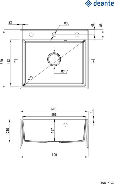Lavaman Deante Andante ZQN N103, 60 x 52 cm, i zi
