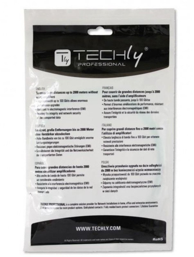 Kabllo rrjeti Techly ILWL D5-B-030 OM4, S/FTP CAT6, 3m, portokalli