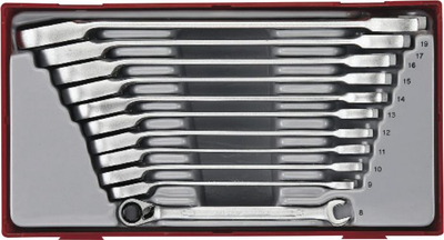 Set çelësash kombinues me ratchet Teng Tools TT6511R, 11 copa, 8–19mm, argjend