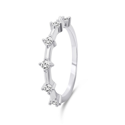 Unazë Brilio Silver RI041W, zircon, argjendi