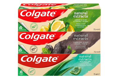 Set pasta dhëmbësh Colgate Lemon & Aloe + Charcoal & Mint + Aloe Vera 3 x 75 ml