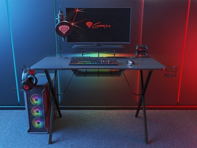 Tavolinë gaming Genesis Holm 300 RGB, 120 cm, e zezë