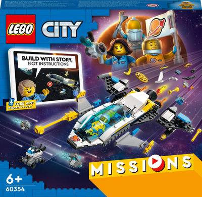 Lodër ndërtimi LEGO City Missions 60354, Mars Spacecraft Exploration, 298 copa, shumëngjyrësh