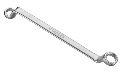 Çelës unazë i përkulur Stanley 1-13-730, 22 x 24 mm, krom mat, ngjyrë argjendi
